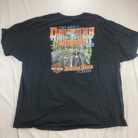 Harley Davidson Teddy Morse's Daytona Beach Florida Daybreak Skull Tee SZ 3XL - Picture 1 of 6